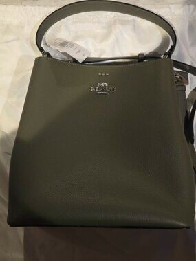 Coach town bucket bag in olive, green, regular size